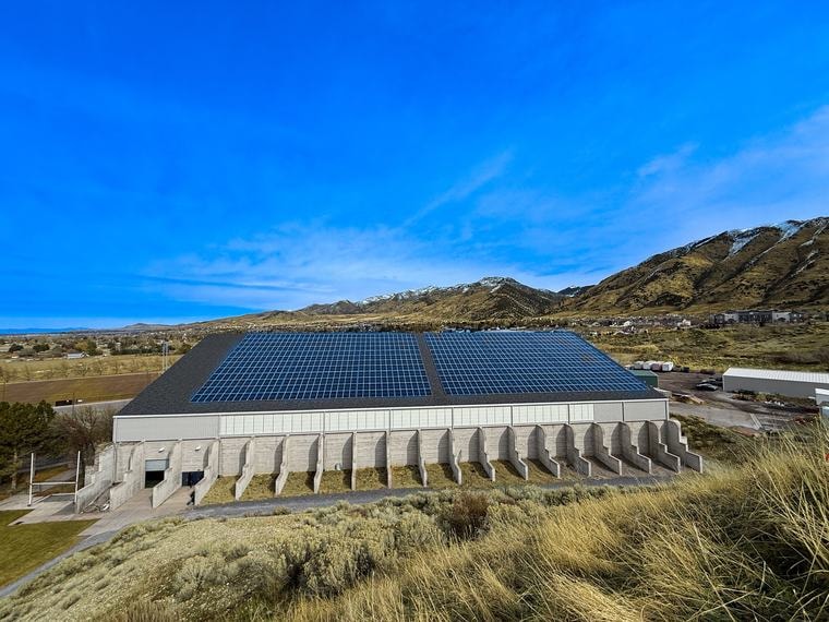 Rooftop solar on the Stan Laub training facility at Utah State University